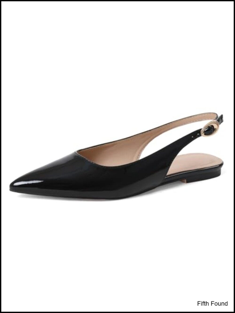 Pointed Toe Slingback Flats Faux Leather Cushioned Low Heel Women's Dress Shoes